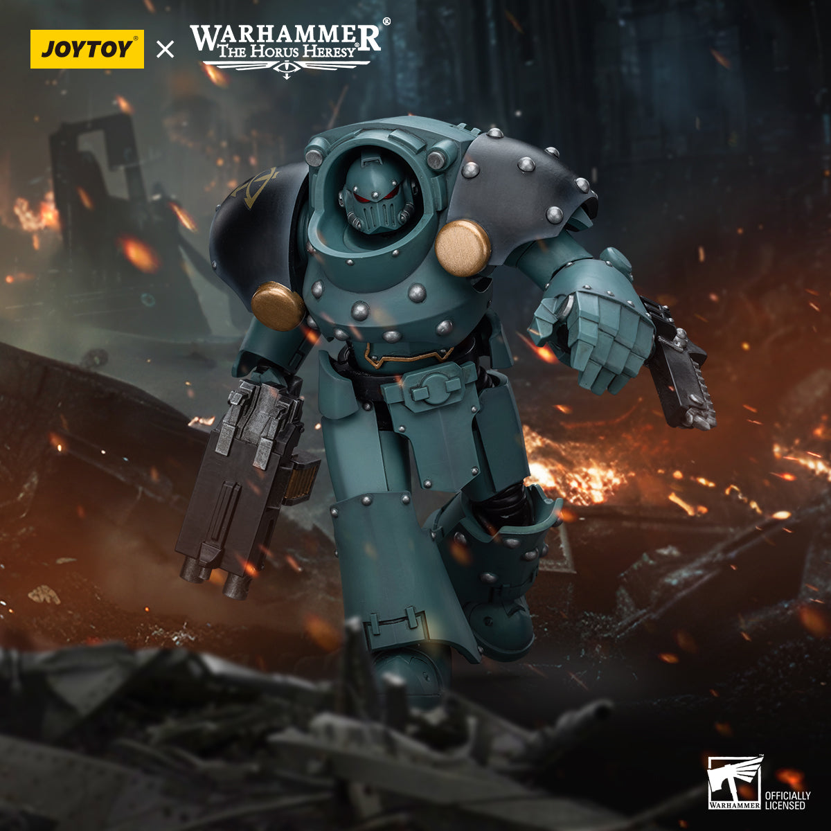 Warhammer 40k JoyToy Actionfigure - Sons of Horus Tartaros Squad Terminator with Combi-bolter and Chainfist figure for collectors, display