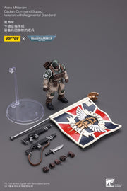 Warhammer 40k JoyToy Actionfigure - Astra Militarum Cadian Command Squad Veteran with Regimental Standard figure for collectors, display