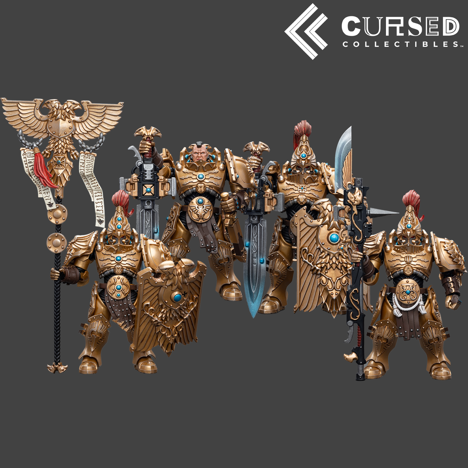 Warhammer 40k JoyToy Actionfigure - Adeptus Custodes Custodian Guard figure from 4 Pack for collectors, display and premium shelf