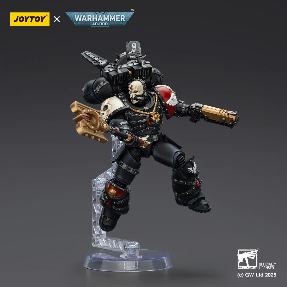 Warhammer 40k JoyToy Actionfigure - Blood Angels Lemartes With Jump Pack,Blood Crozius and Absolver Bolt Pistol figure for collectors