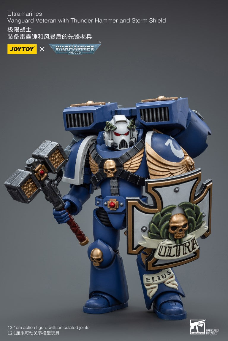 Warhammer 40k JoyToy Actionfigure - Ultramarines Vanguard Veteran with Thunder Hammer and Storm Shield figure for collectors, display and