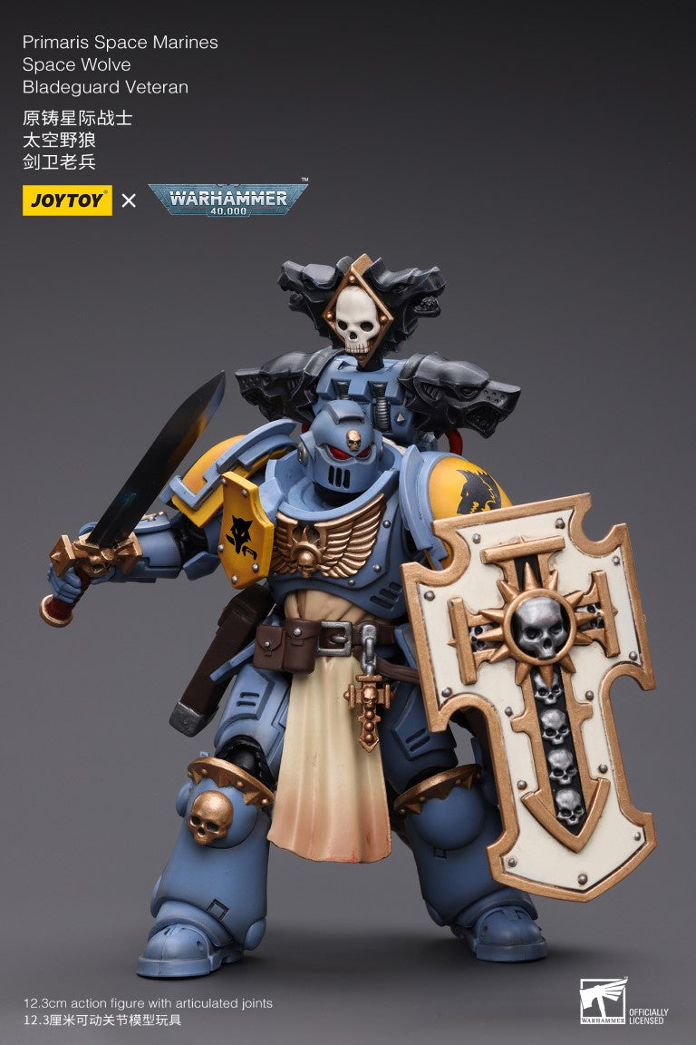Warhammer 40k JoyToy Actionfigure - Space Wolves Bladeguard Veteran Primaris figure for collectors, display and premium shelf presentation