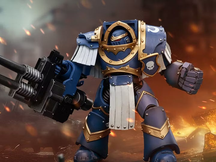Warhammer 40k JoyToy Actionfigure - Sons of Horus Ultramarines Cataphractii Terminator Squad Terminator with Reaper Autocannon figure for