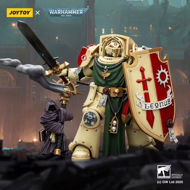 Warhammer 40k JoyToy Actionfigure - Dark Angels Deathwing Knight 2 With Power Sword, Storm Shield and Watcher in the Dark figure for