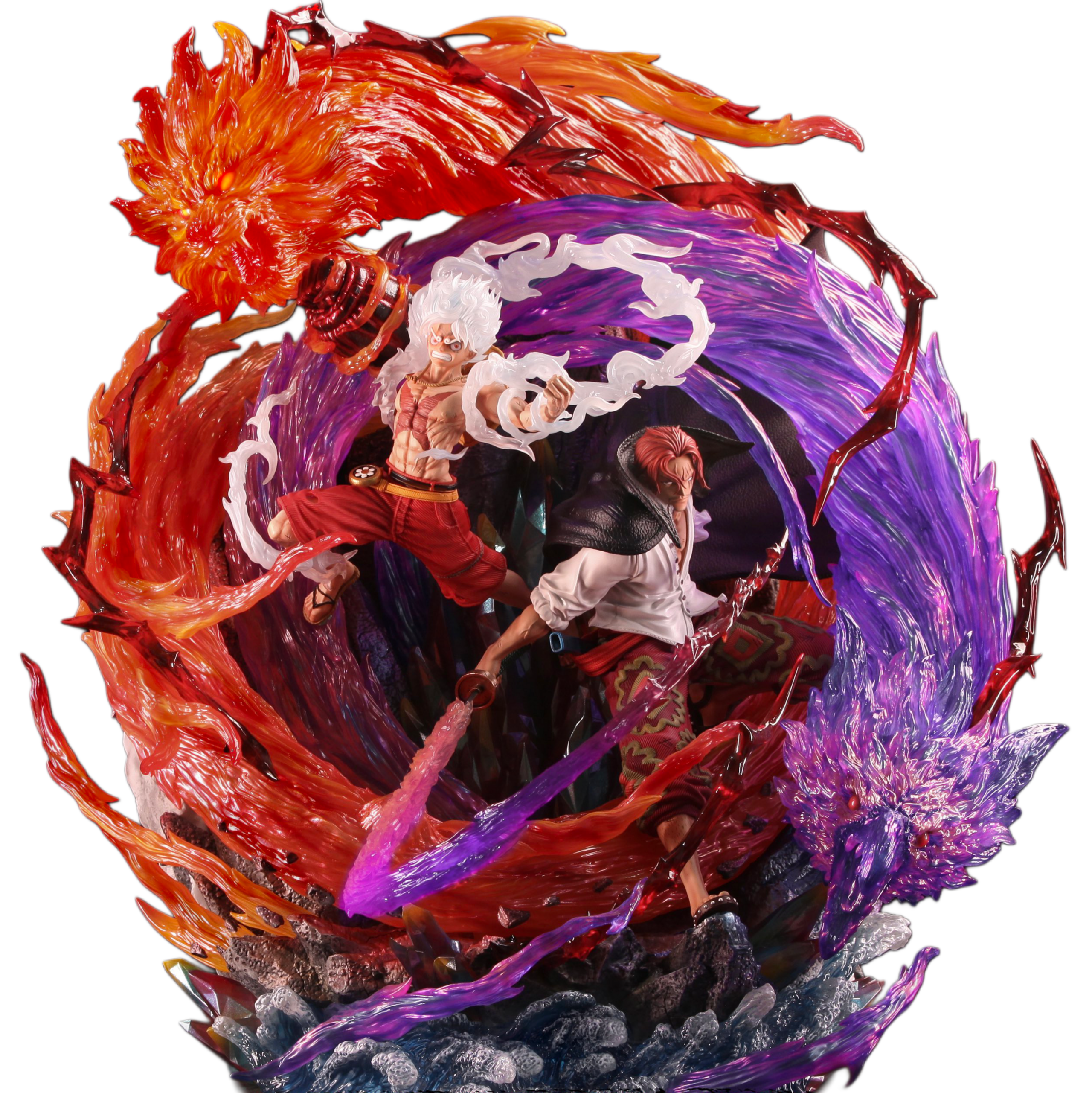 One Piece - Ruffy & Shanks - IN STOCK collectible from Monkey D Studio for collectors, display and premium shelf presentation