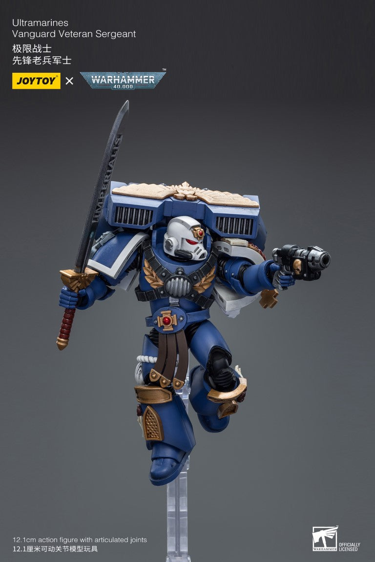 Warhammer 40k JoyToy Actionfigure - Ultramarines Vanguard Veteran Sergeant figure for collectors, display and premium shelf presentation