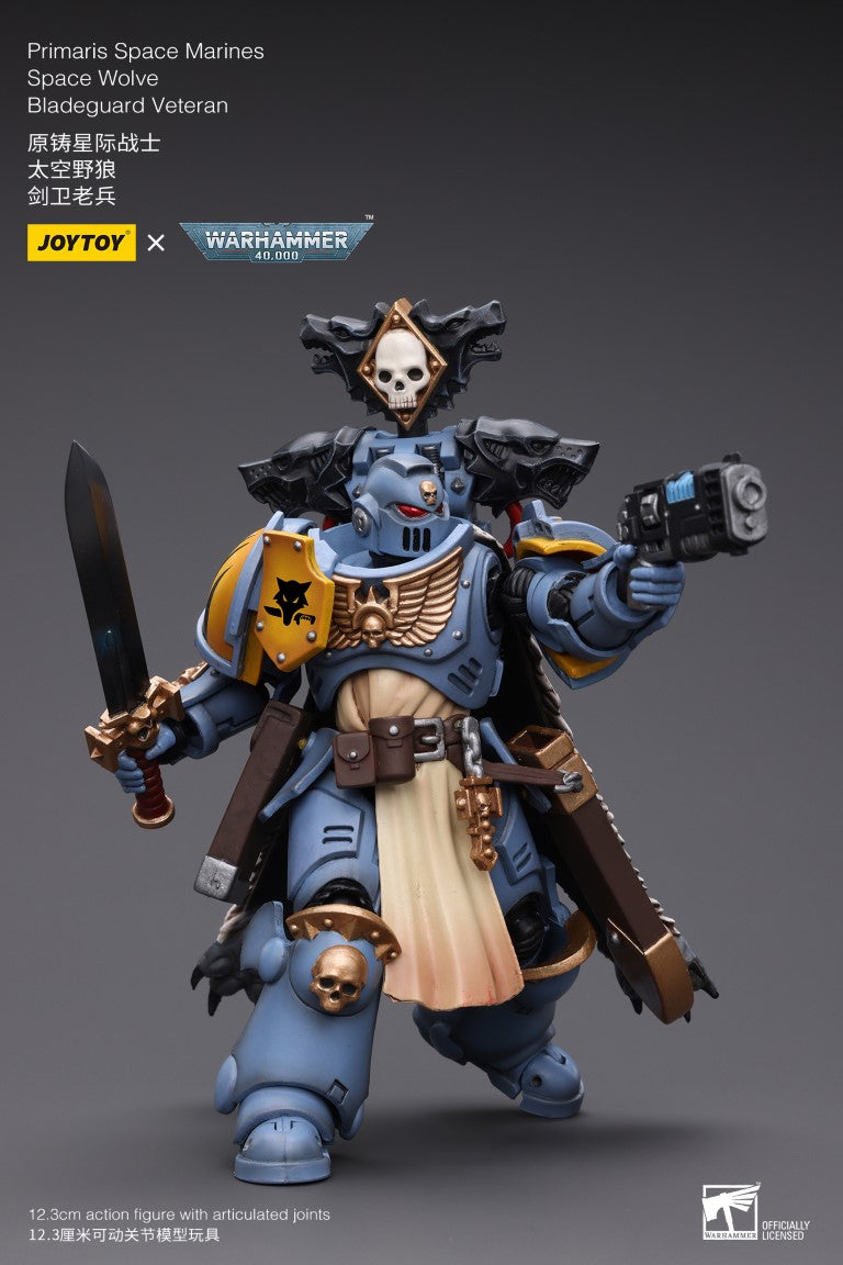 Warhammer 40k JoyToy Actionfigure - Space Wolves Bladeguard Veteran Primaris figure for collectors, display and premium shelf presentation