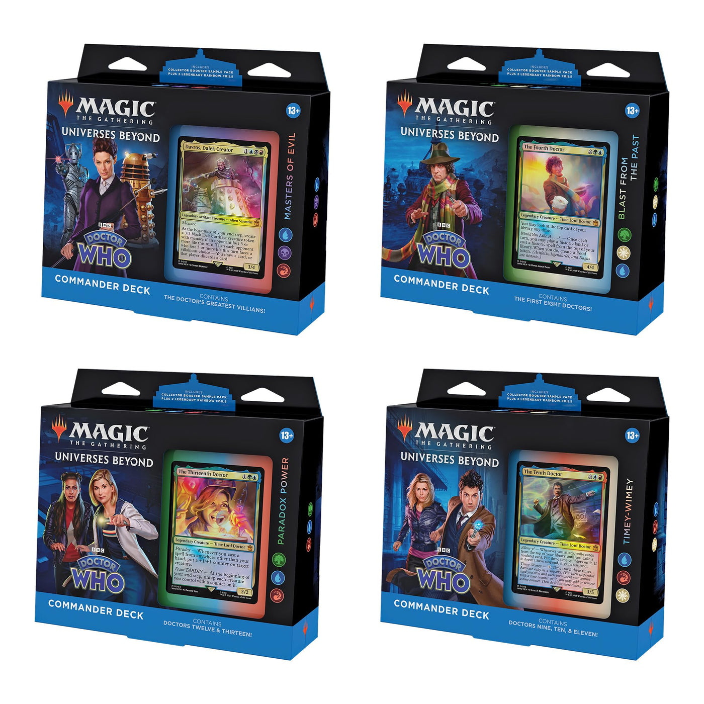 Magic the Gathering Universes Beyond - Doctor Who Commander Decks Display english collectible from 4 for collectors, display and premium