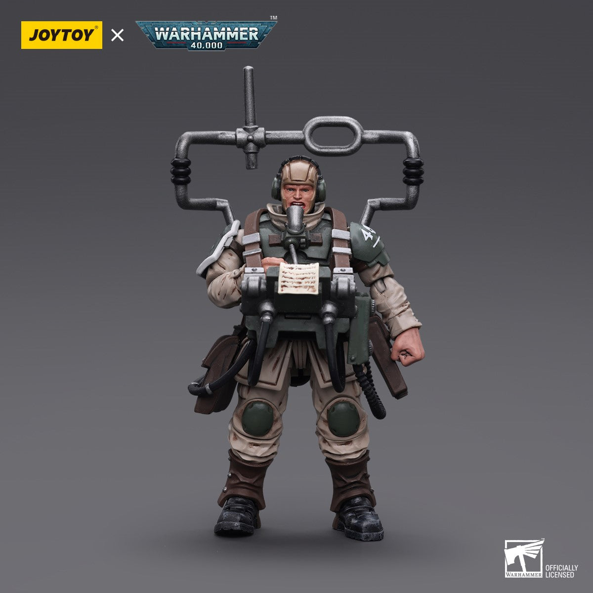 Warhammer 40k JoyToy Actionfigure - Astra Militarum Cadian Command Squad Veteran with Master Vox figure for collectors, display and premium