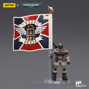 Warhammer 40k JoyToy Actionfigure - Astra Militarum Cadian Command Squad Veteran with Regimental Standard figure for collectors, display