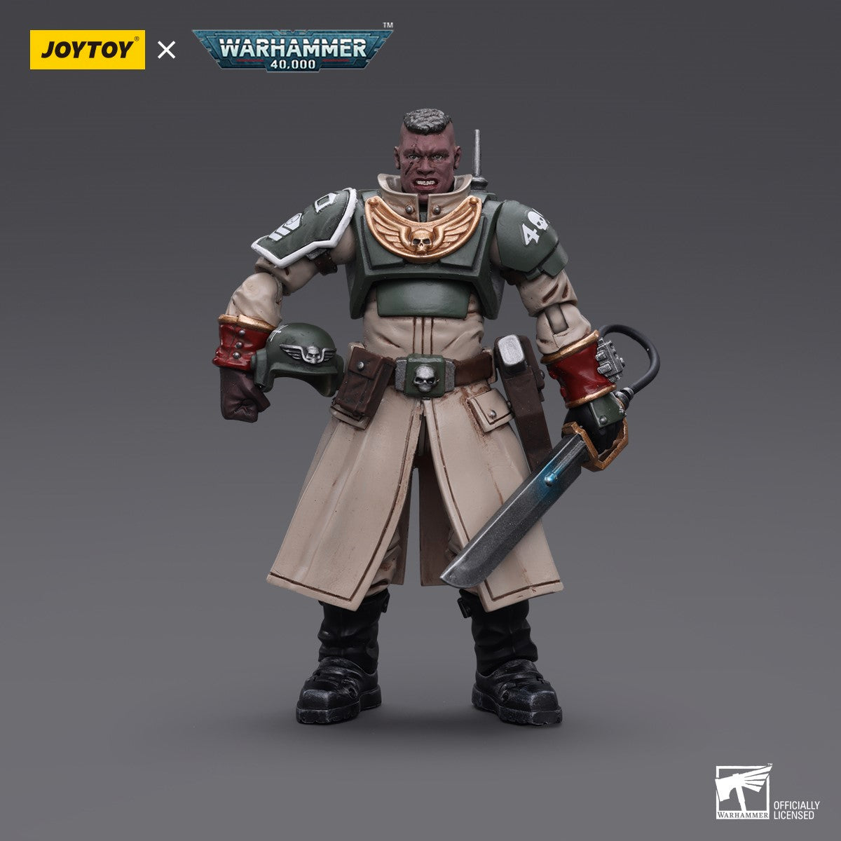 Warhammer 40k JoyToy Actionfigure - Astra Militarum Cadian Command Squad Commander with Power Sword figure for collectors, display and