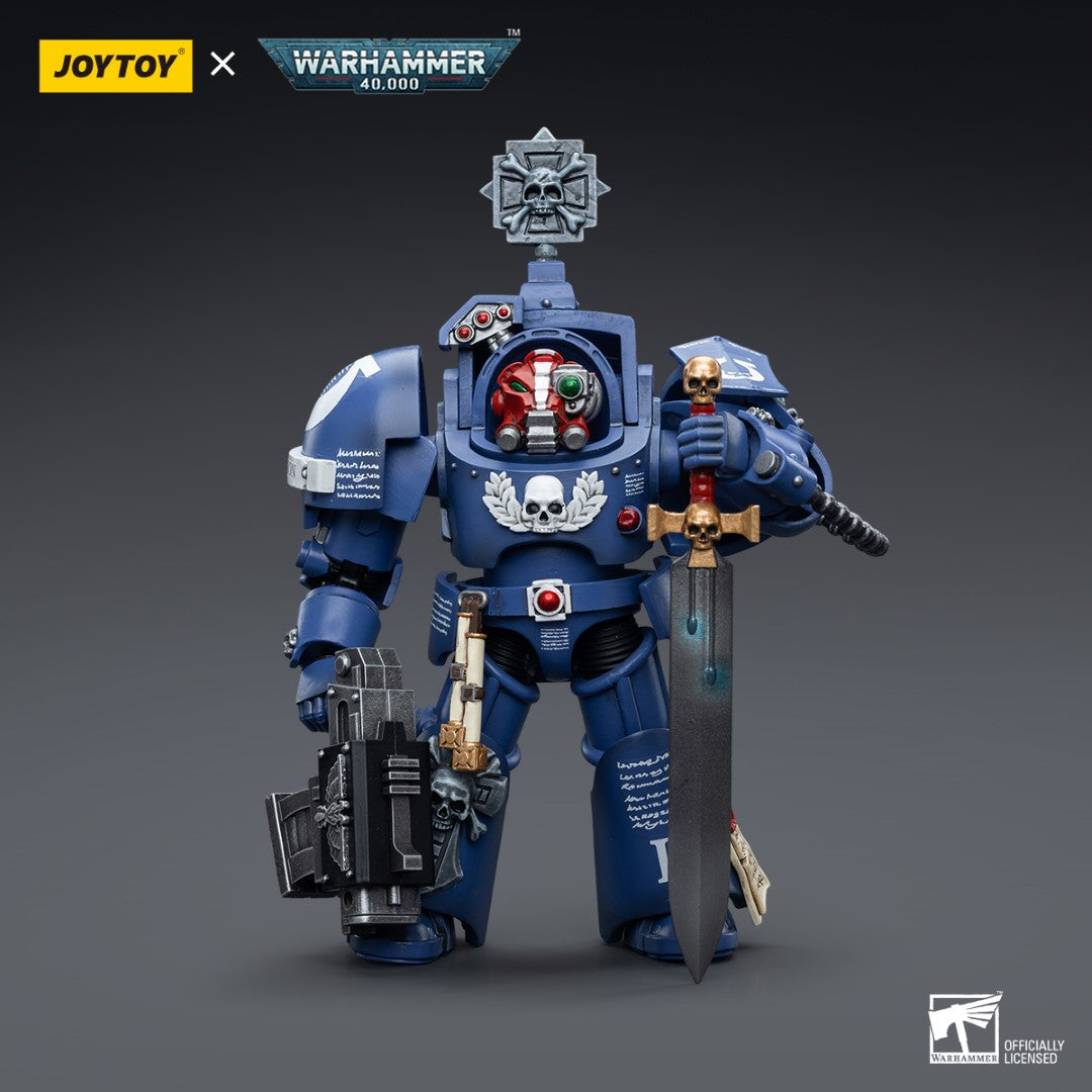 Warhammer 40k JoyToy Actionfigure - Ultramarines Terminators Sergeant Terconon figure for collectors, display and premium shelf presentation