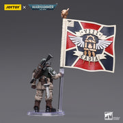 Warhammer 40k JoyToy Actionfigure - Astra Militarum Cadian Command Squad Veteran with Regimental Standard figure for collectors, display