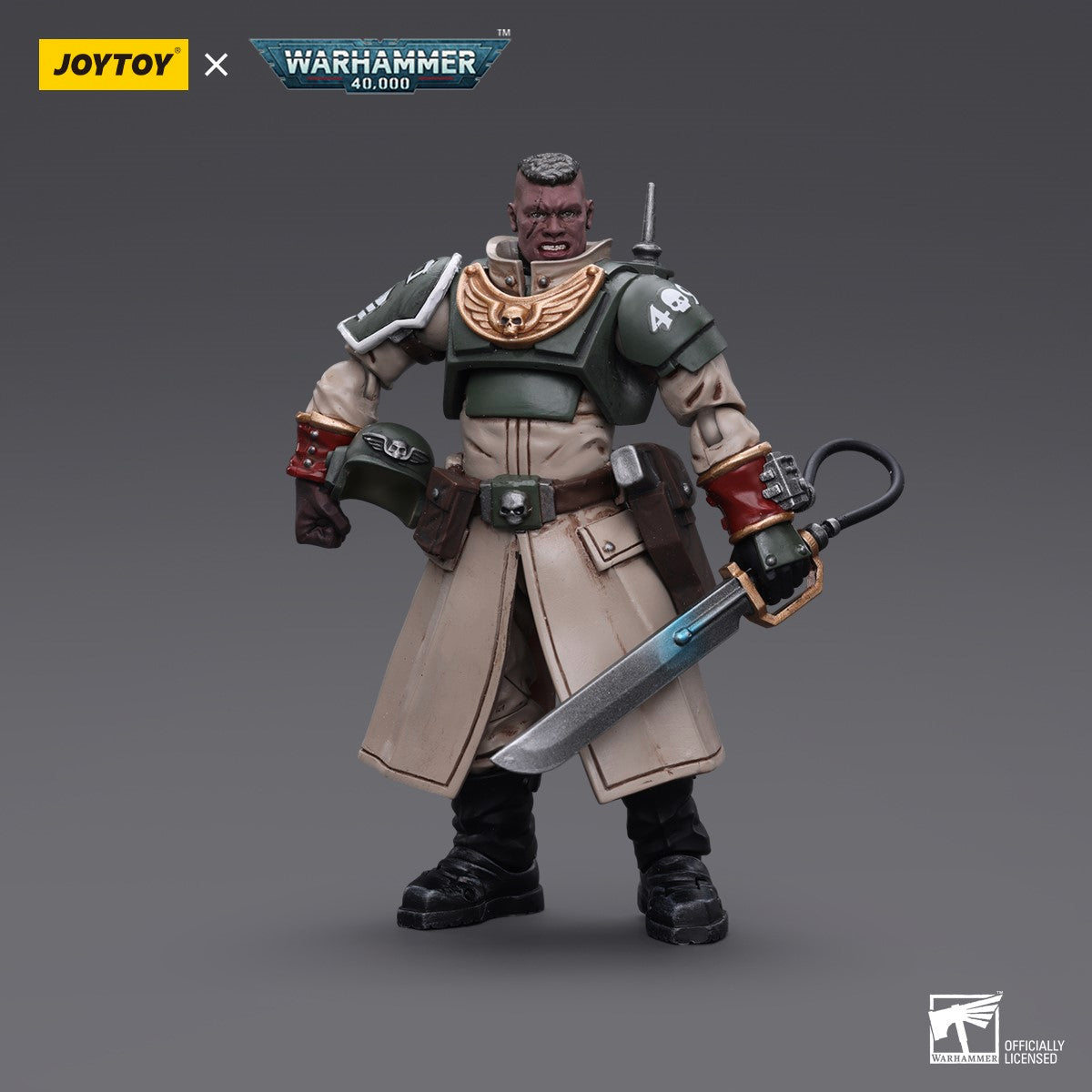 Warhammer 40k JoyToy Actionfigure - Astra Militarum Cadian Command Squad Commander with Power Sword figure for collectors, display and