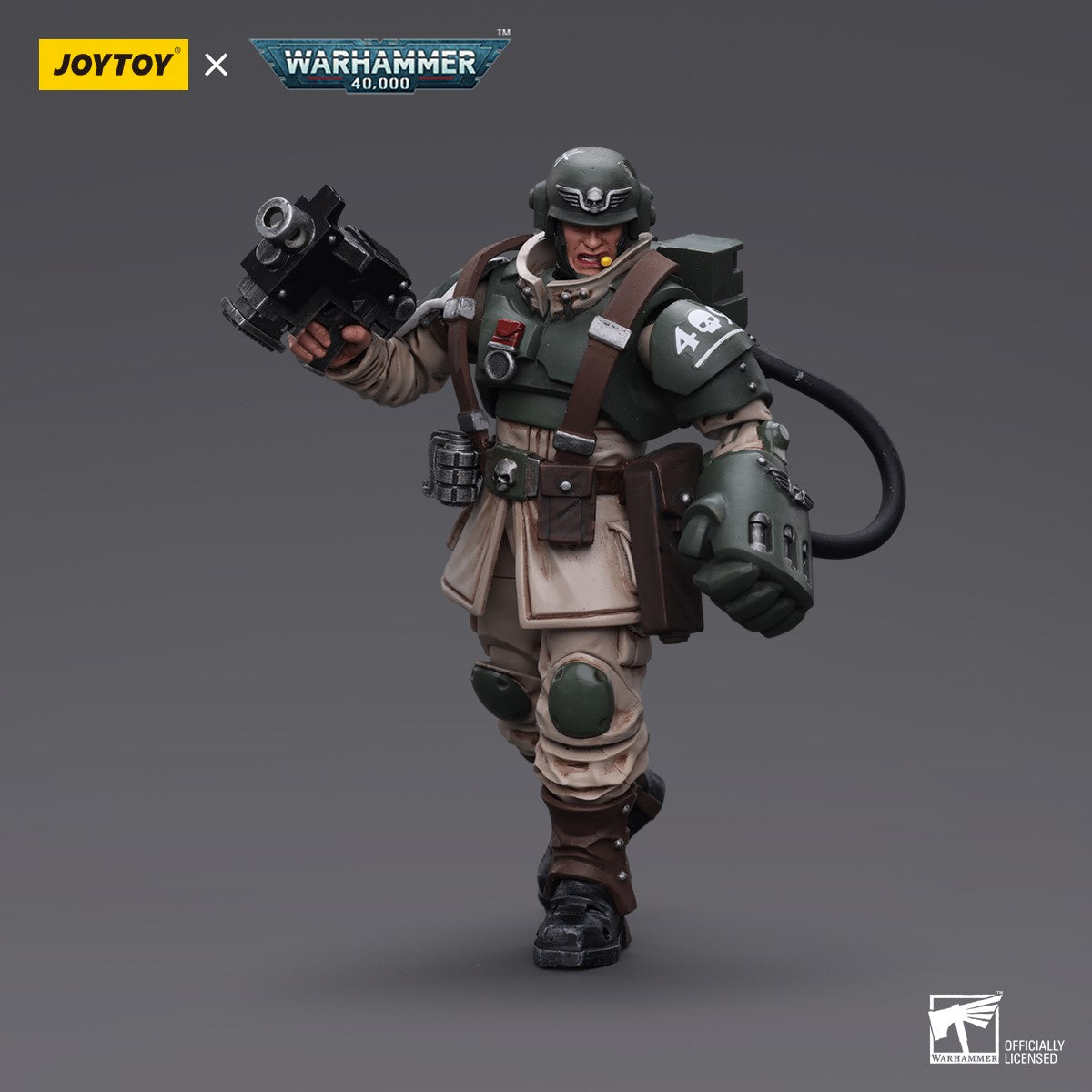 Warhammer 40k JoyToy Actionfigure - Astra Militarum Cadian Command Squad Veteran Sergeant with Power Fist figure for collectors, display
