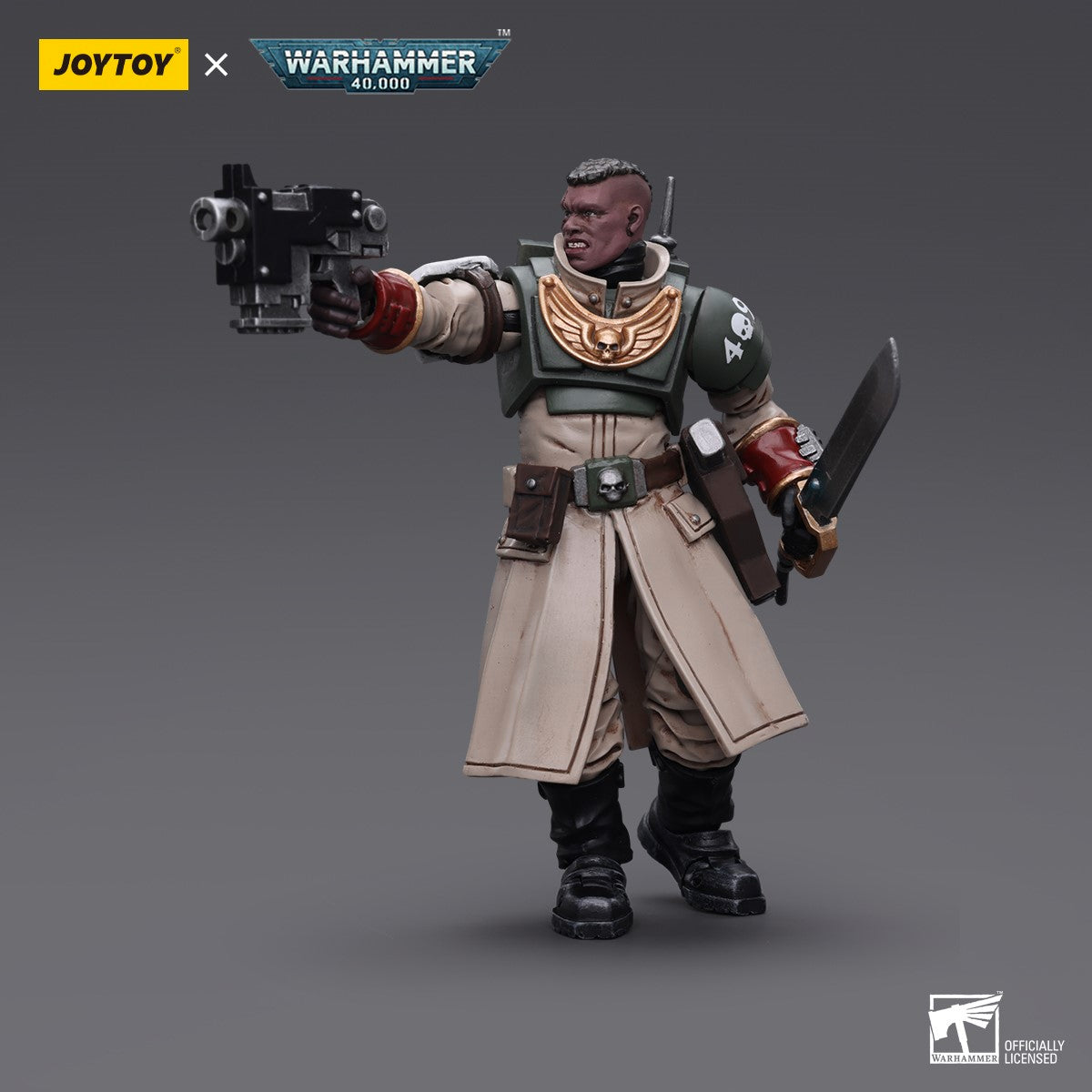 Warhammer 40k JoyToy Actionfigure - Astra Militarum Cadian Command Squad Commander with Power Sword figure for collectors, display and
