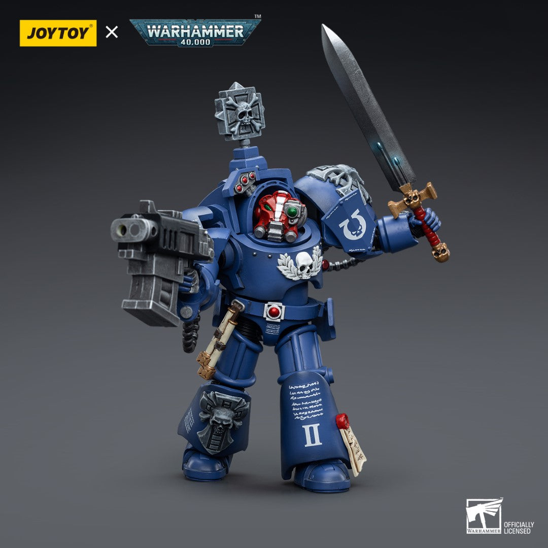 Warhammer 40k JoyToy Actionfigure - Ultramarines Terminators Sergeant Terconon figure for collectors, display and premium shelf presentation
