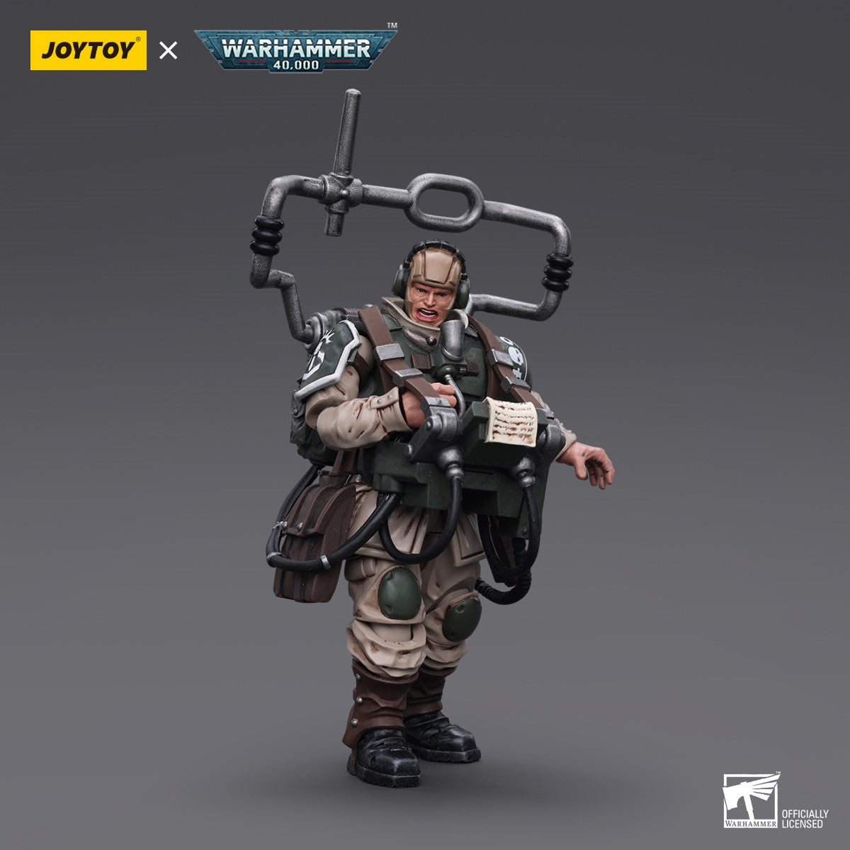Warhammer 40k JoyToy Actionfigure - Astra Militarum Cadian Command Squad Veteran with Master Vox figure for collectors, display and premium