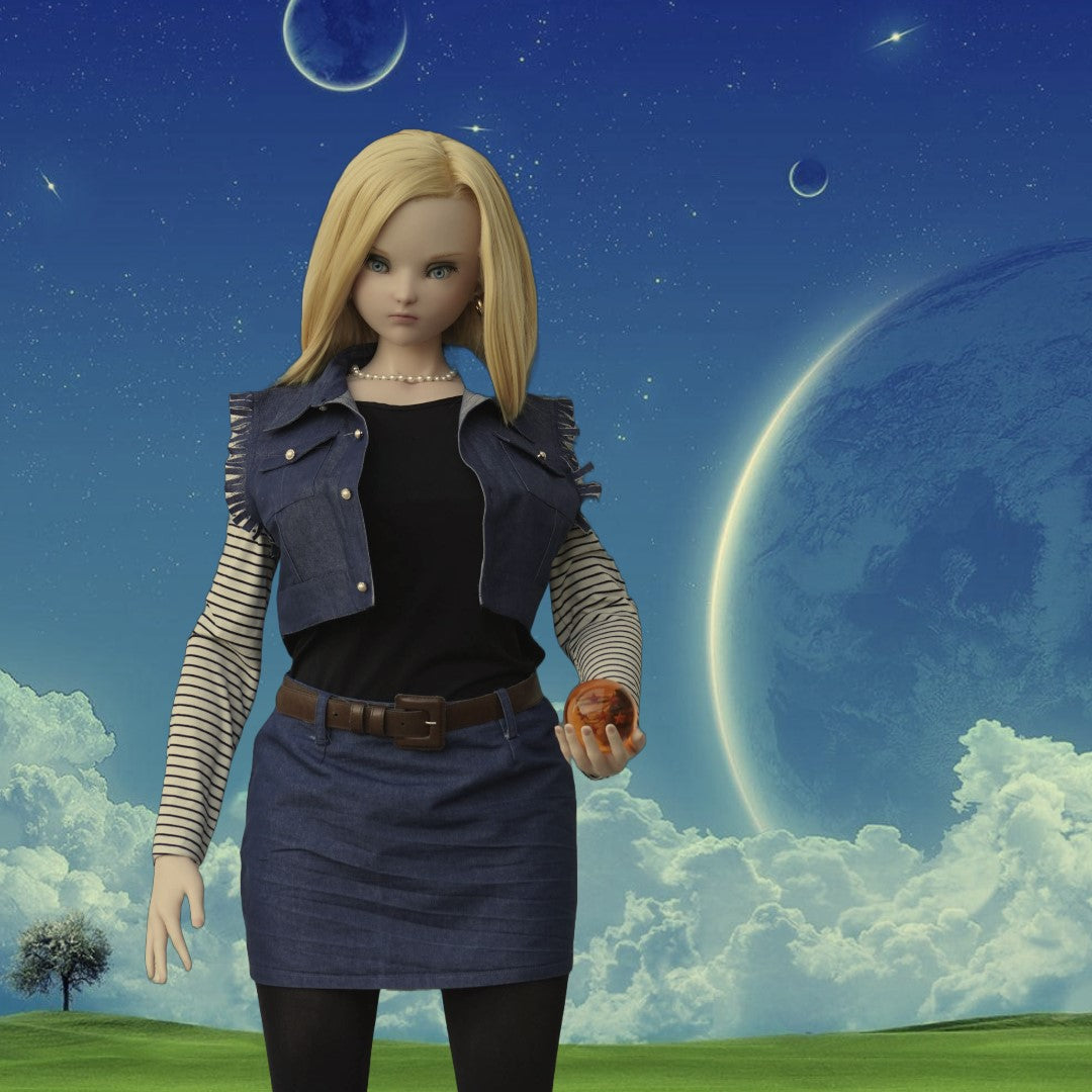 Dragonball Z - Android 18 Scale 1:1 Anime Silicone Model replica doll from Irokebijin Studios for collectors, display and premium shelf