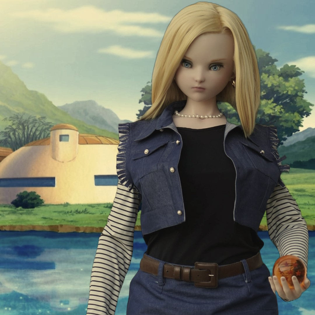 Dragonball Z - Android 18 Scale 1:1 Anime Silicone Model replica doll from Irokebijin Studios for collectors, display and premium shelf