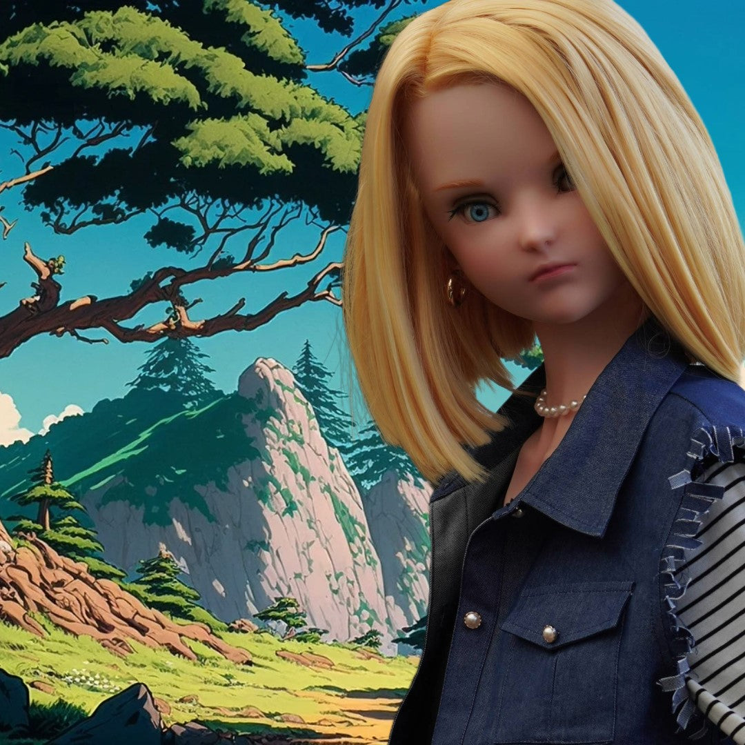 Dragonball Z - Android 18 Scale 1:1 Anime Silicone Model replica doll from Irokebijin Studios for collectors, display and premium shelf