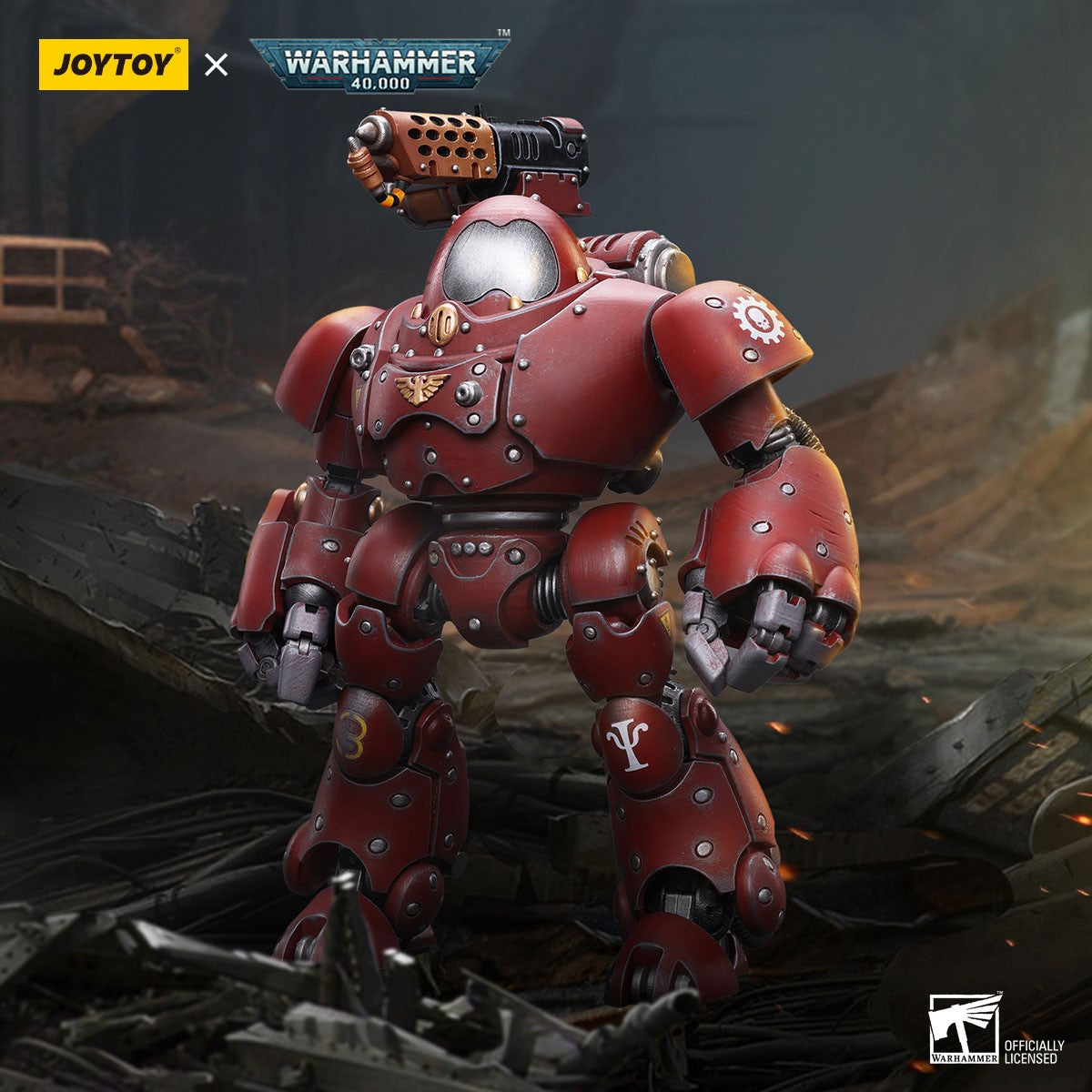 Warhammer 40k JoyToy Actionfigure - Adeptus Mechanicus Kastelan Robot with Incendine Combustor bust for collectors, display and premium