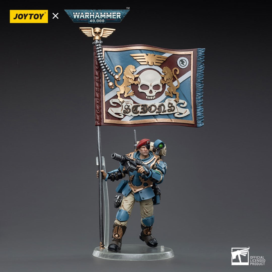 Warhammer 40k JoyToy Actionfigure - Astra Militarum Tempestus Scions Command Squad 55th Kappic Eagles Banner Bearer figure for collectors