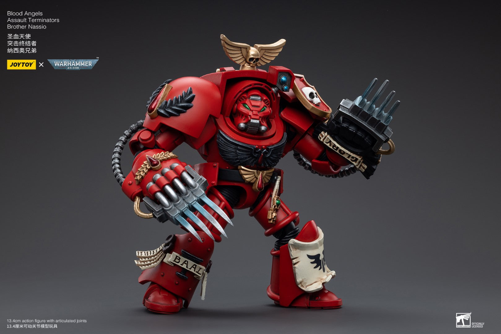Warhammer 40k JoyToy Actionfigure - Blood Angels Assault Terminators Brother Nassio figure for collectors, display and premium shelf