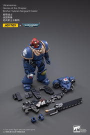 Warhammer 40k JoyToy Actionfigure - Ultramarines Heroes of the Chapter Brother Veteran Sergeant Castor figure for collectors, display and