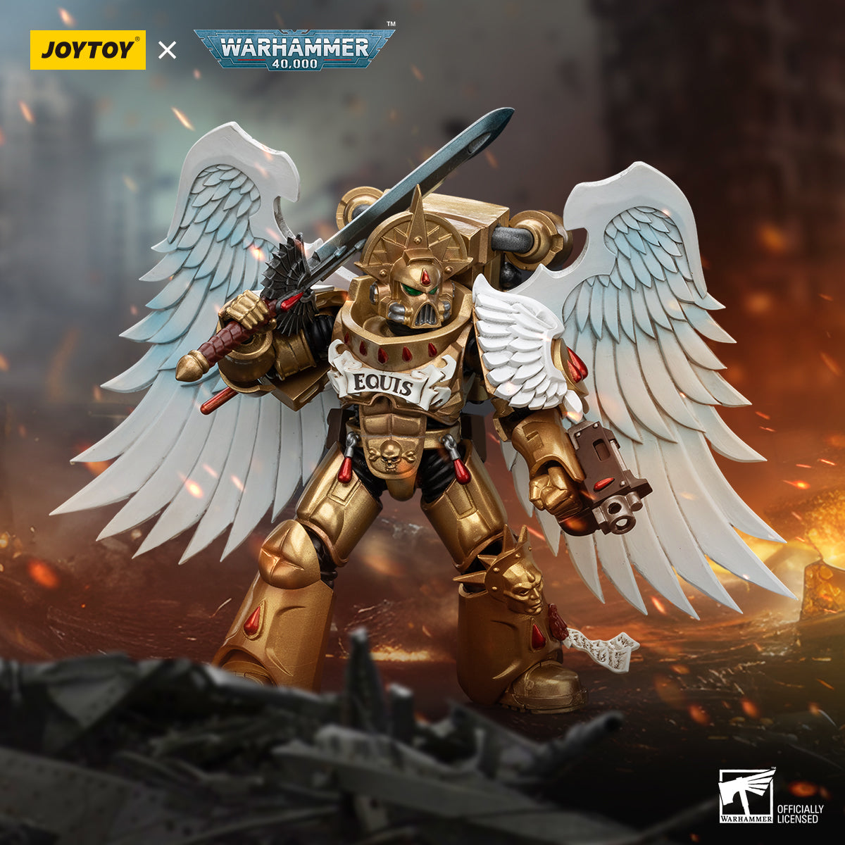 Warhammer 40k JoyToy Actionfigure - Blood Angels Sanguinary Guard Encarmine with Sword 2 figure for collectors, display and premium shelf