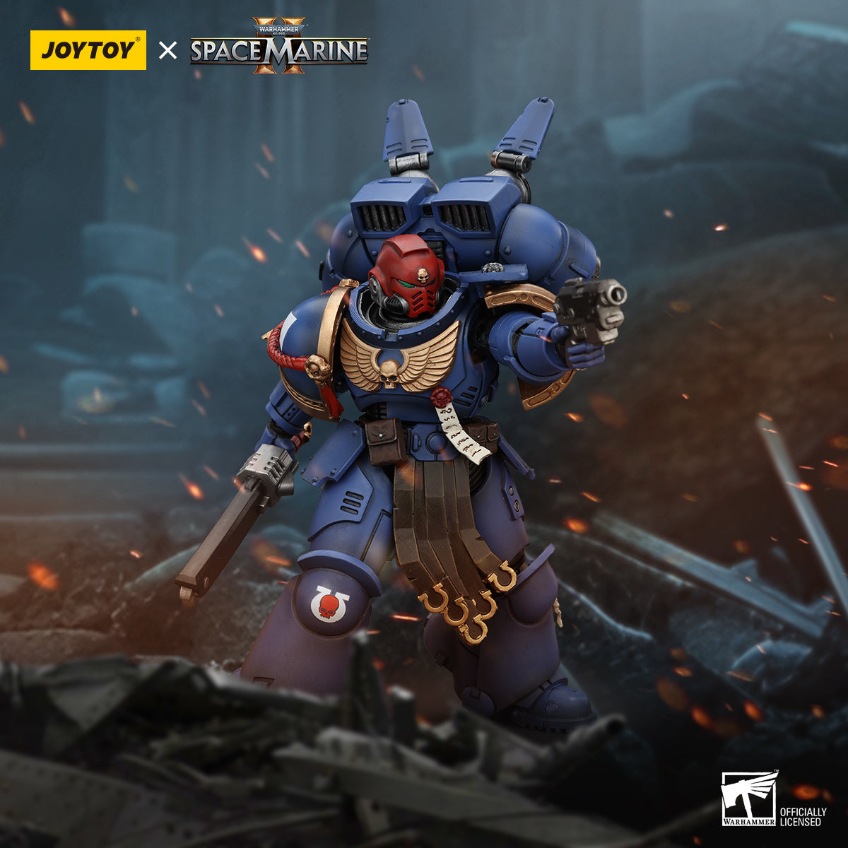 Warhammer 40k JoyToy Actionfigure - Space Marine 2 Ultramarines Sergeant Gadriel figure for collectors, display and premium shelf