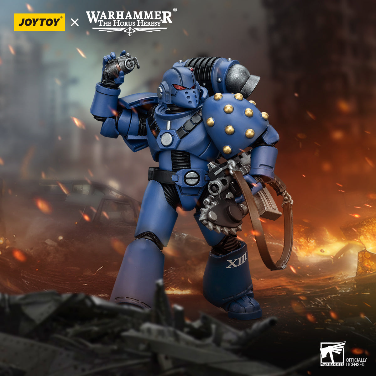 Warhammer 40k JoyToy Actionfigure - The Horus Heresy Ultramarines MKVI Tactical Squad Legionary with Bolter and Chainblade figure for