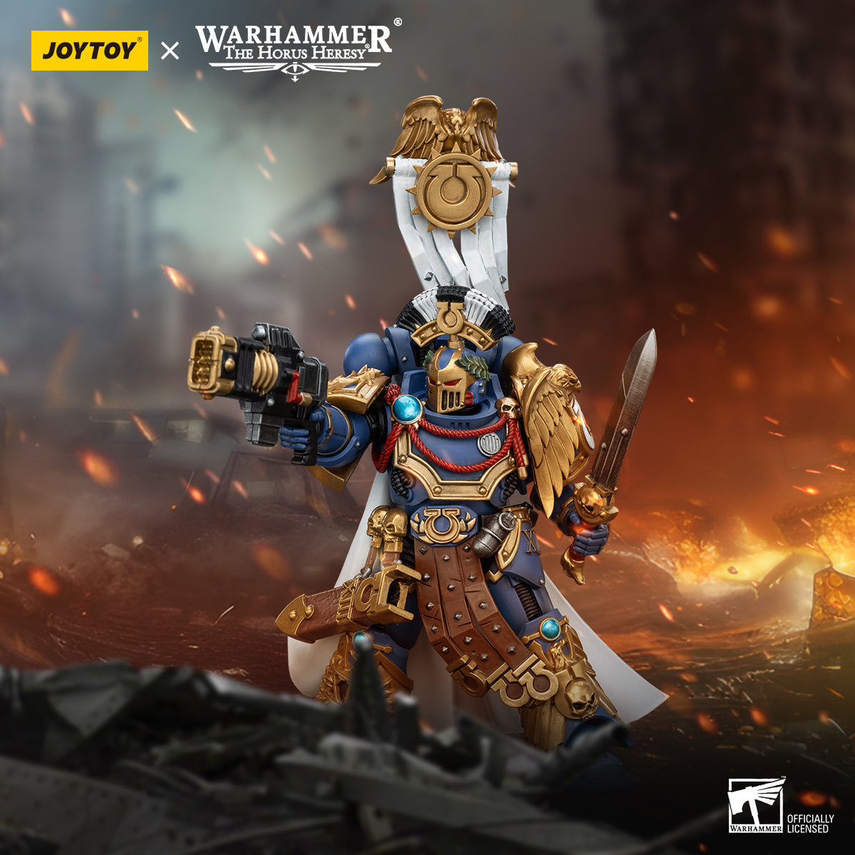 Warhammer 40k JoyToy Actionfigure - The Horus Heresy Ultramarines Legion Praetor with Power Sword and Volkite Serpenta figure for