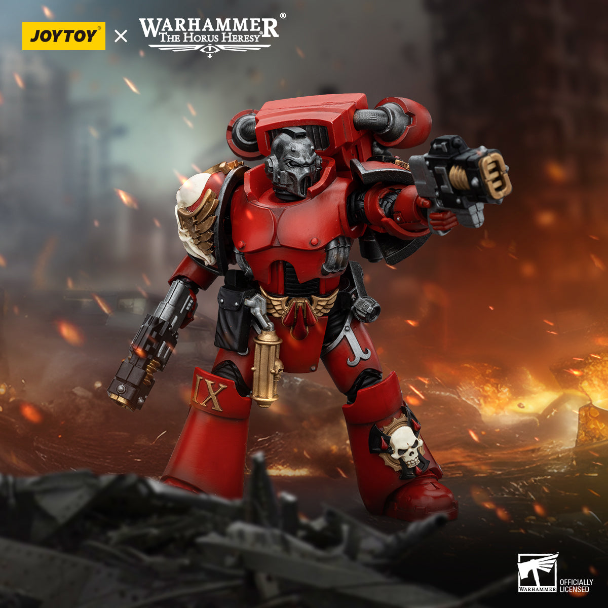 Warhammer 40k JoyToy Actionfigure - The Horus Heresy Blood Angels Angel's Tears Squad Erelim with Volkite Serpentas figure for collectors