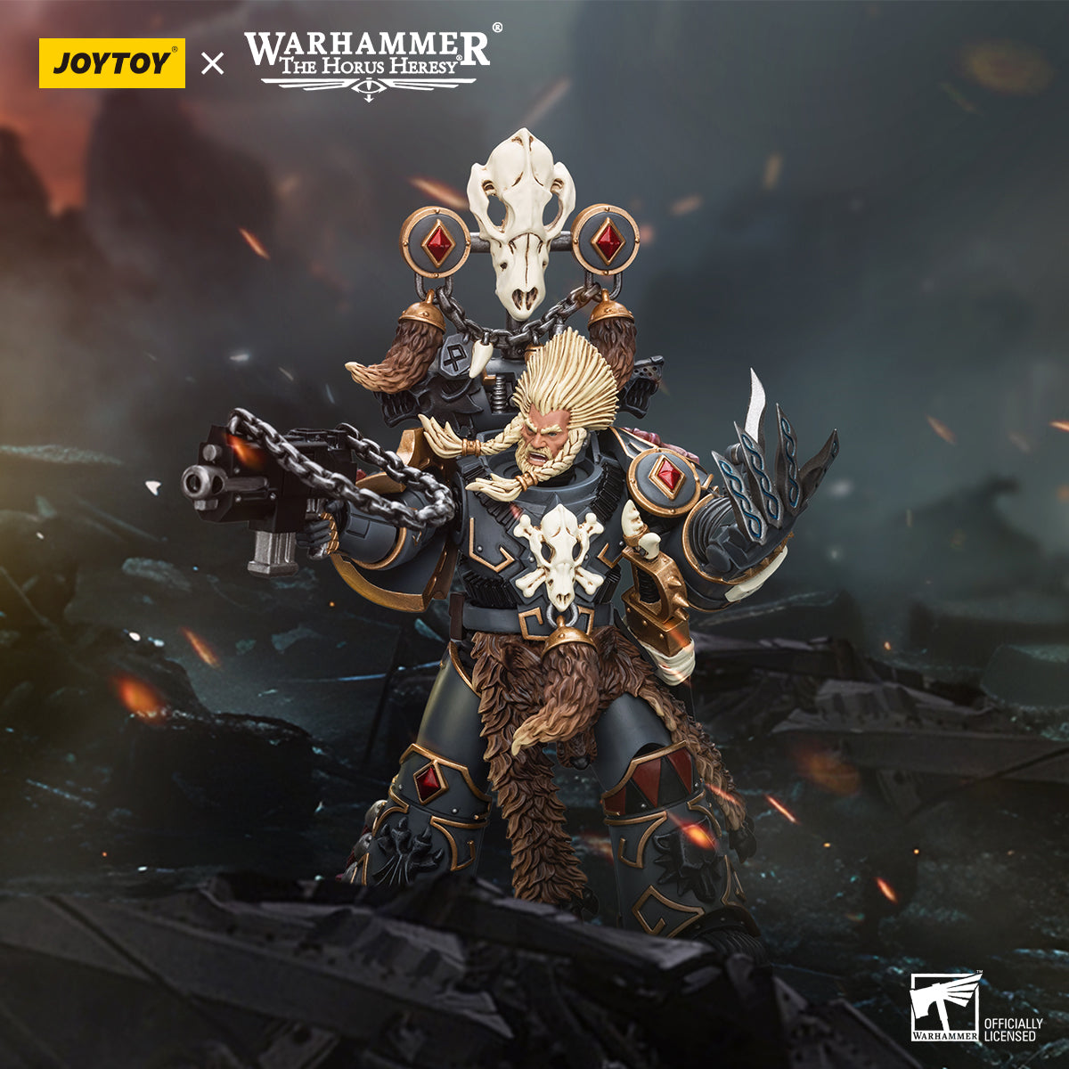 Warhammer 40k JoyToy Actionfigure - Space Wolves Geigor Fell-Hand figure for collectors, display and premium shelf presentation