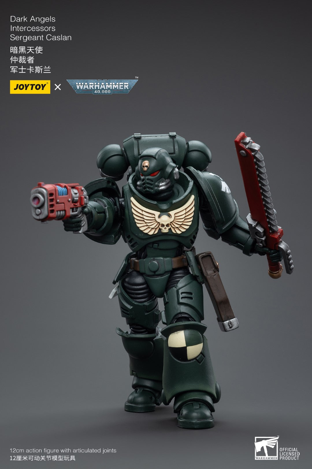 Warhammer 40k JoyToy Actionfigure - Dark Angels Intercessors Sergeant Caslan figure for collectors, display and premium shelf presentation
