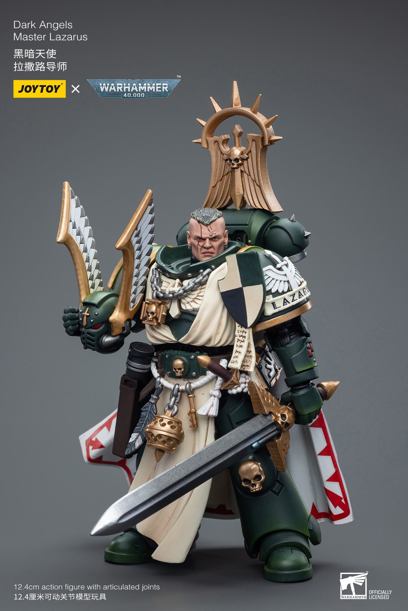 Warhammer 40k JoyToy Actionfigure - Dark Angels Master Lazarus figure for collectors, display and premium shelf presentation