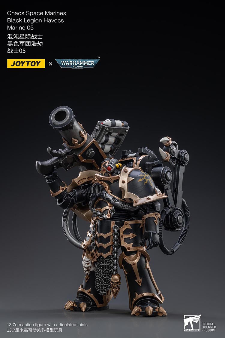 Warhammer 40k JoyToy Actionfigure - Black Legion Havocs Marine 05 figure for collectors, display and premium shelf presentation