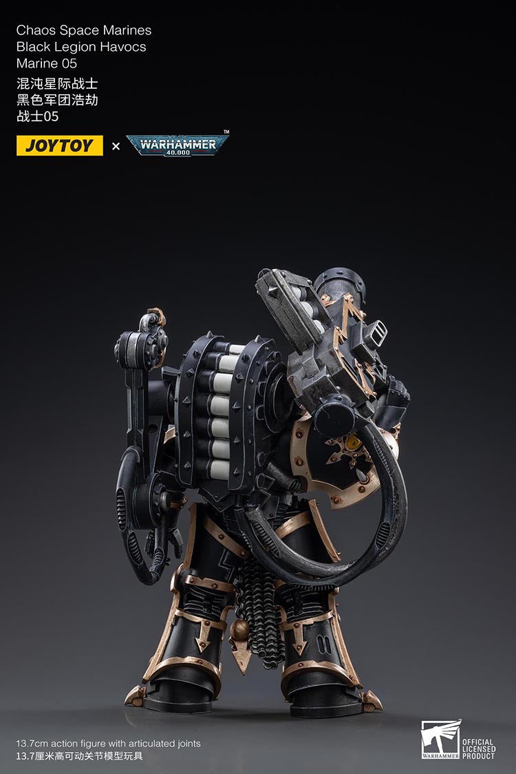 Warhammer 40k JoyToy Actionfigure - Black Legion Havocs Marine 05 figure for collectors, display and premium shelf presentation
