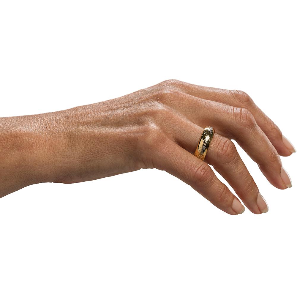 Weta Workshop LOTR- The One Ring (with runes) - Gold Plated Tungsten, Size 9 – view 2