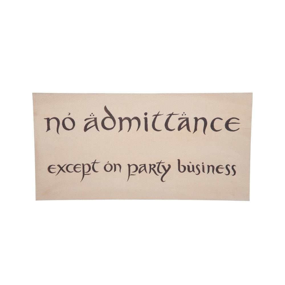 Weta Workshop The Hobbit - No Admittance Sign Poster