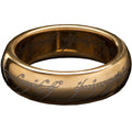 Weta Workshop LOTR - The One Ring (With Runes) - Gold Plated Tungsten, Size 6