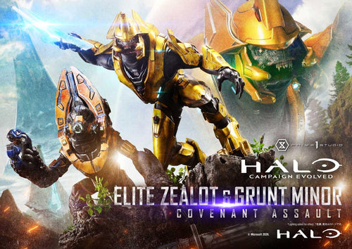 Prime 1 Studio Ultimate Premium Masterline Halo: Campaign Evolved Elite Zealot & Grunt Minor: Covenant Assault Bonus Version