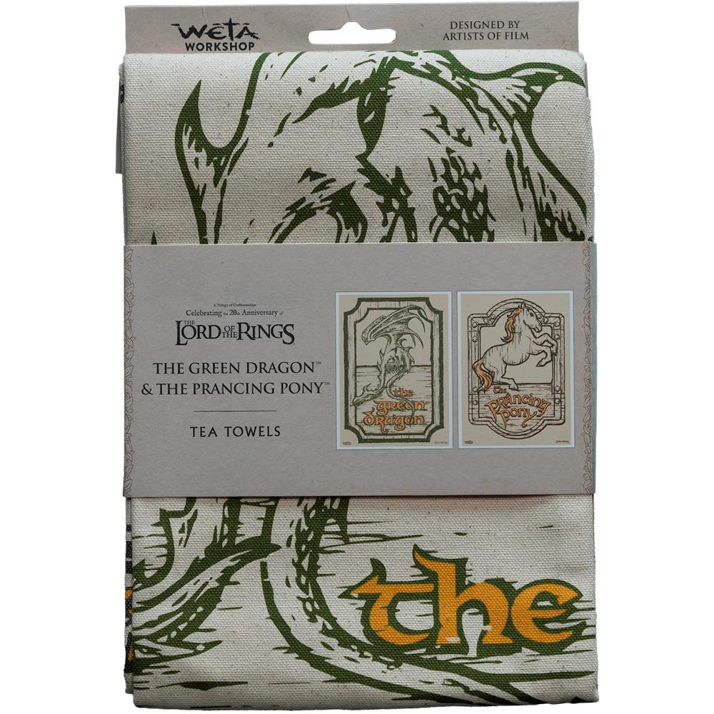 Weta Workshop The Lord Of The Rings - Tea Towel - Green Dragon & Prancing Pony 2Pk – view 3