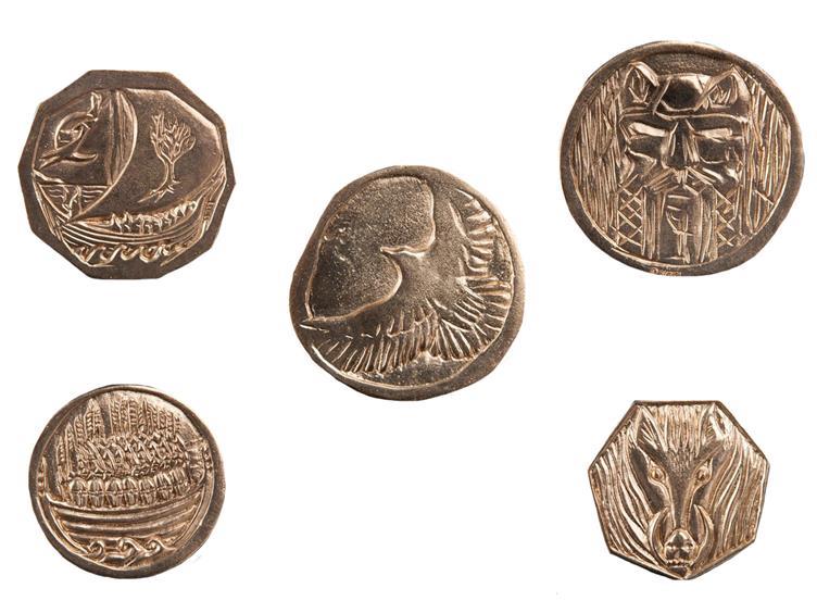 Weta Workshop The Hobbit - Smaug's Treasure Pouch 5 Coin Set – view 4