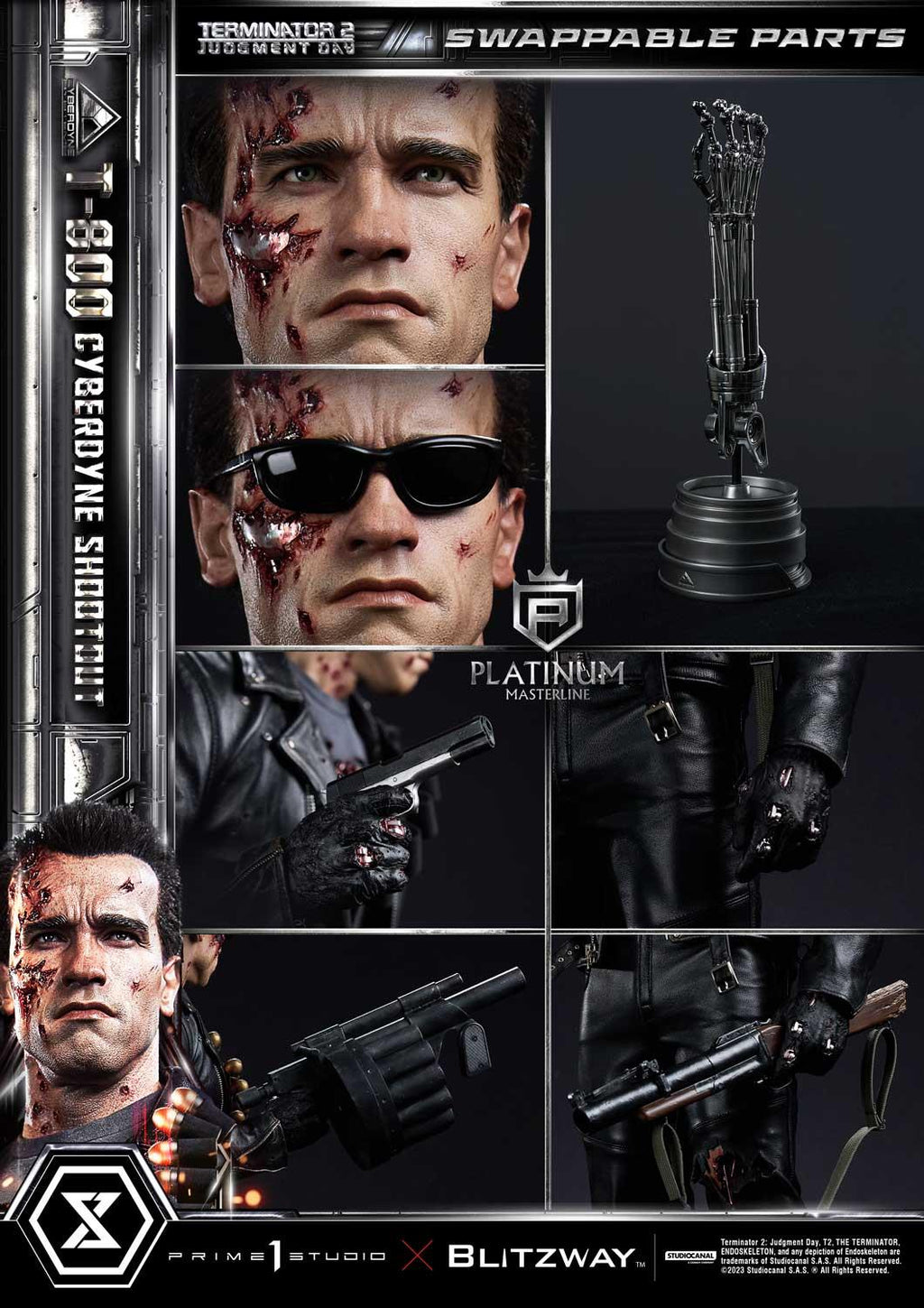 Prime 1 Studio Platinum Masterline Terminator 2: Judgment Day (Film) T-800 Cyberdyne Shootout – view 8