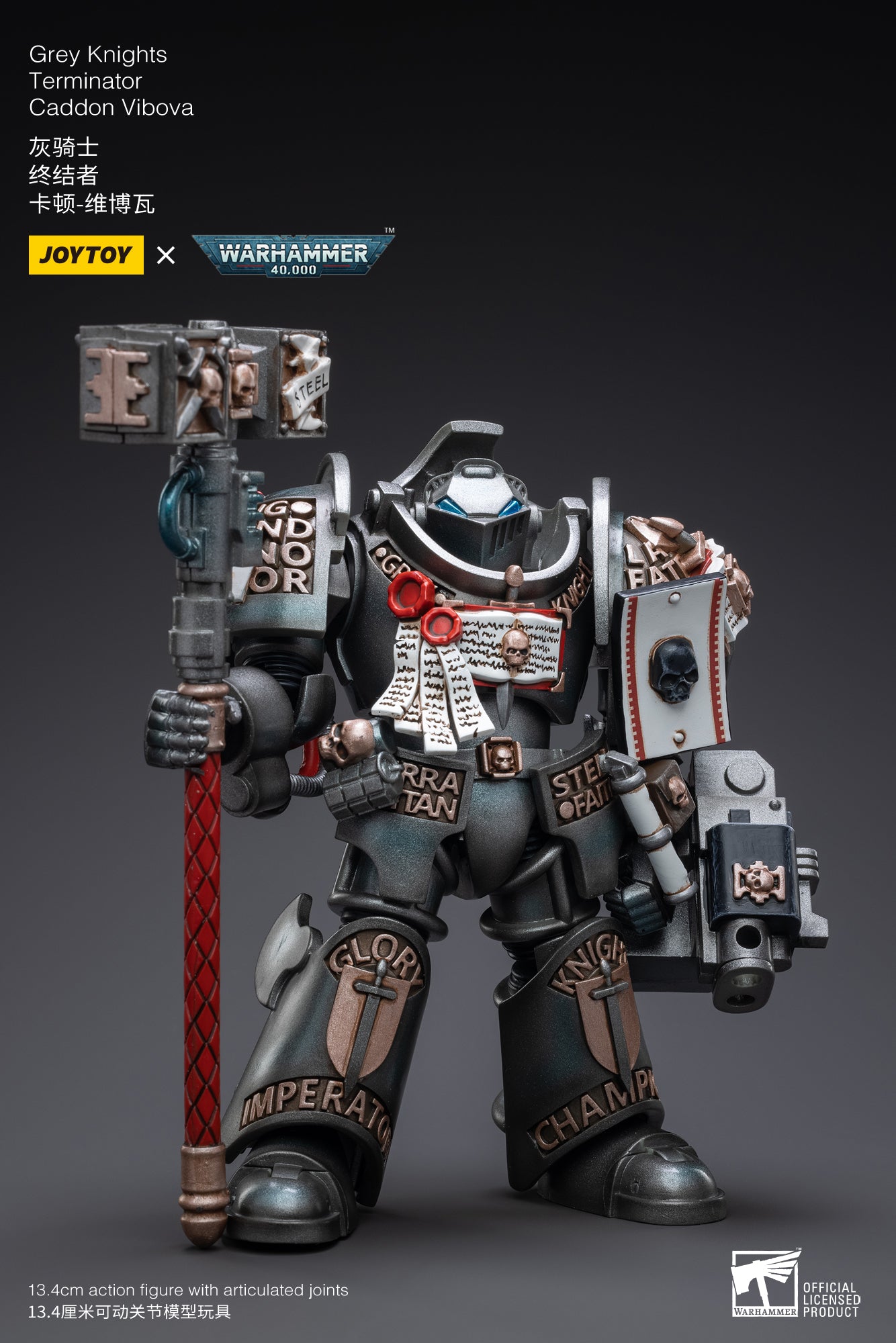 Warhammer 40k JoyToy Actionfigure - Grey Knights Terminator Caddon Vibova figure for collectors, display and premium shelf presentation