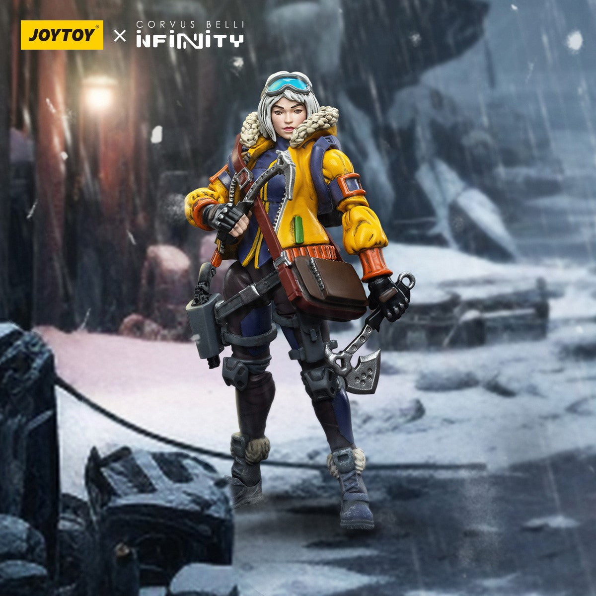 Infinity JoyToy Actionfigure - Oktavia Grimsdottir lcebreaker's Harpooner figure for collectors, display and premium shelf presentation