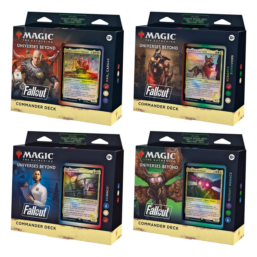 Magic the Gathering Universes Beyond - Fallout Commander Decks Display english collectible from 4 for collectors, display and premium shelf
