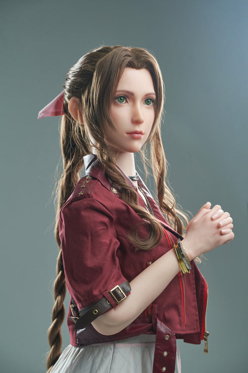 Aerith Realistic Silicone 1:1 Replica Cosplay Model Doll statue from Game Lady Studio for collectors, display and premium shelf presentation